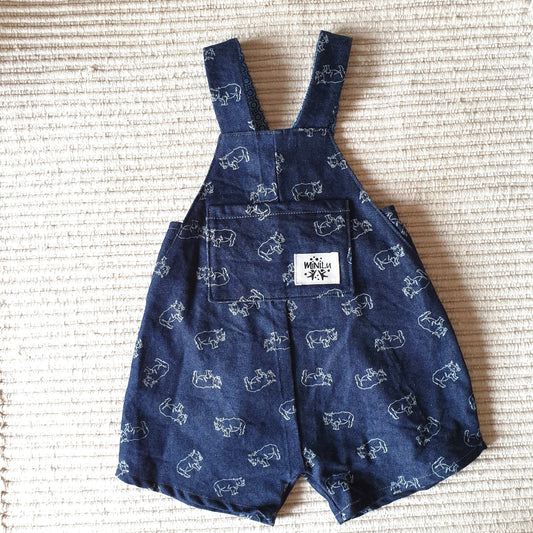 Denim short dungaree